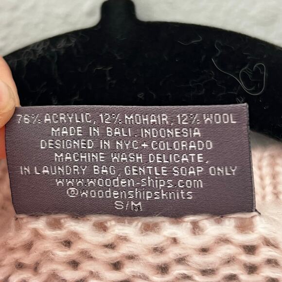 Wooden Ships Martini Crewneck Caprice Pink Sweater Women’s S/M Mohair Wool - Picture 4 of 4